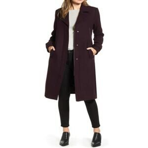 Marc New York NWT Winter Havana Bur Wool Melton Burgundy Coat Size 12